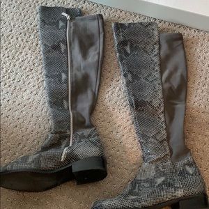 Michael Kors Bromley snakeskin knee high boots